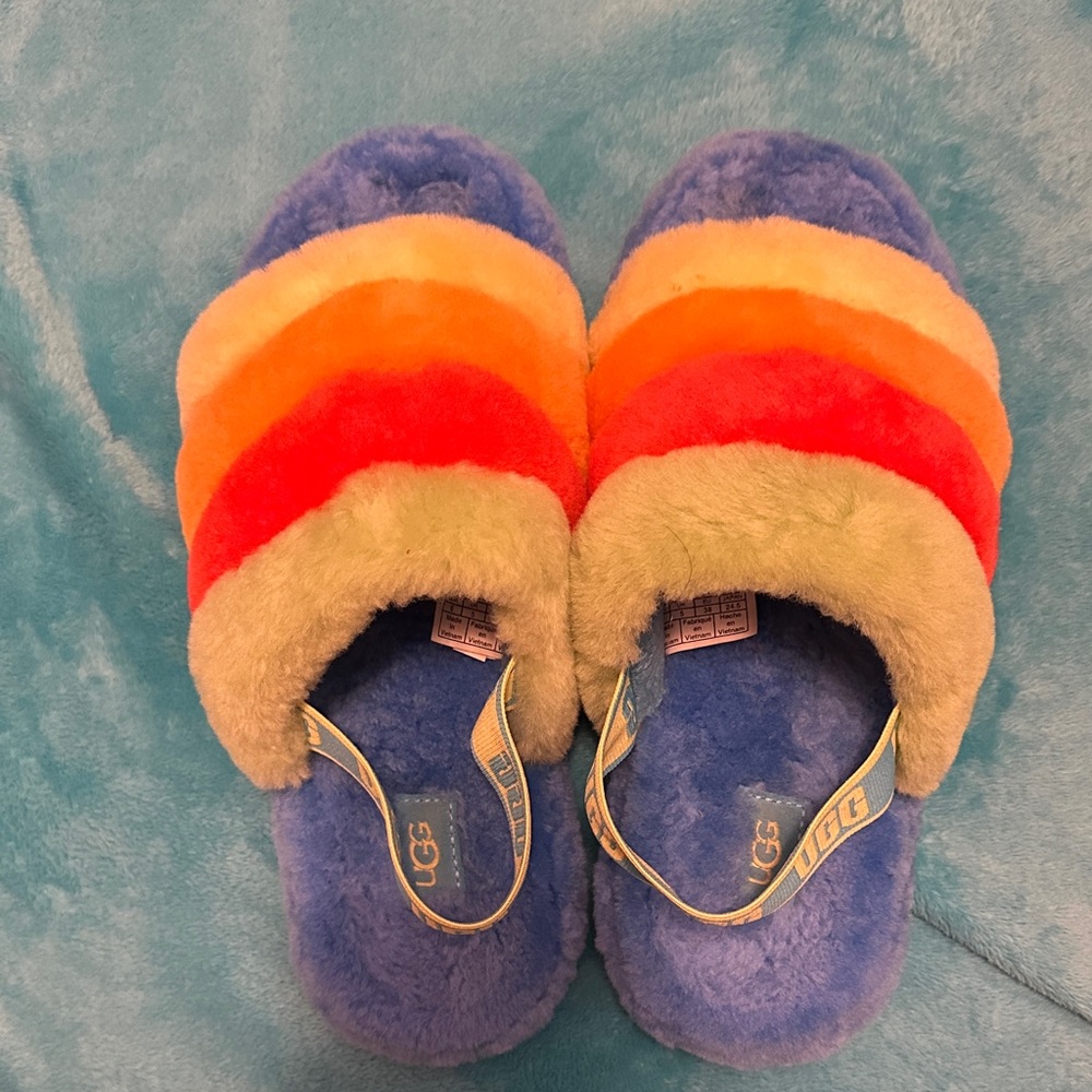 UGG Multicolor Fuzzy Slippers